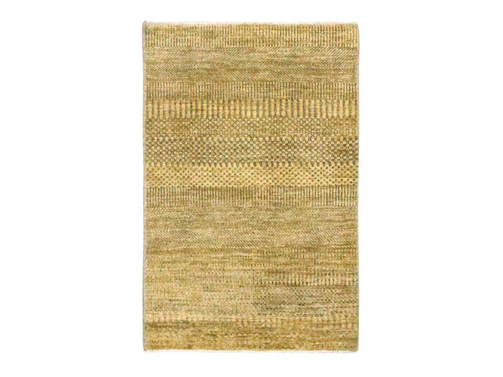 2'0" x 3'0" New Hand Knotted Brown Wool & Silk Rectangle Oriental Rug - MOA10276532