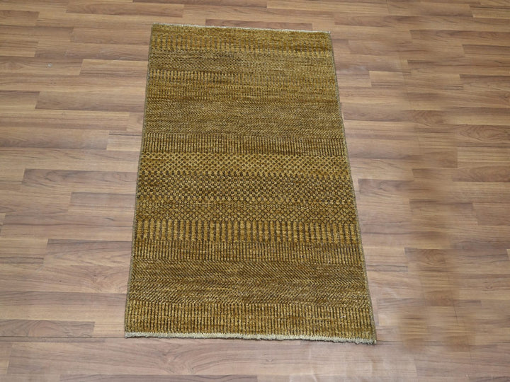 2'0" x 3'0" New Hand Knotted Brown Wool & Silk Rectangle Oriental Rug - MOA10276532