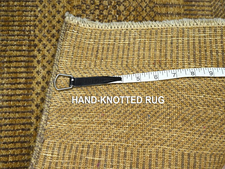 2'0" x 3'0" New Hand Knotted Brown Wool & Silk Rectangle Oriental Rug - MOA10276532