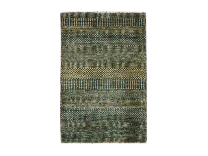 2'0" x 3'0" New Hand Knotted Black Wool & Silk Rectangle Oriental Rug - MOA10276533