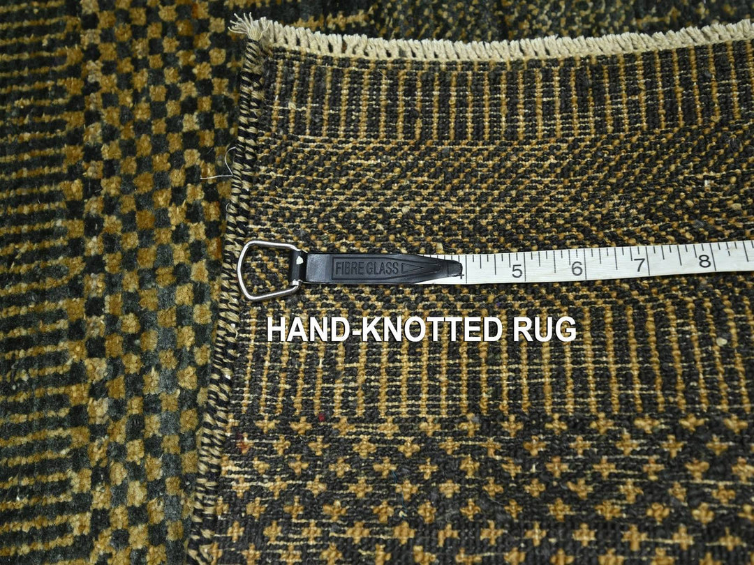 2'0" x 3'0" New Hand Knotted Black Wool & Silk Rectangle Oriental Rug - MOA10276533
