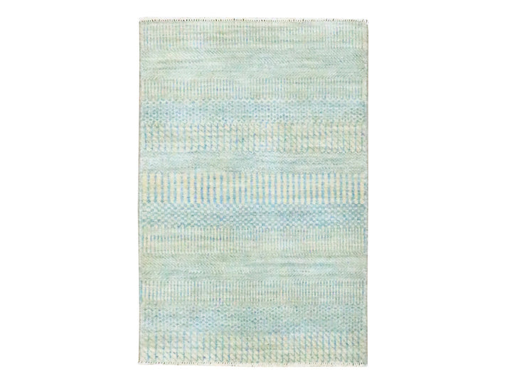 2'0" x 3'0" New Hand Knotted Blue Wool & Silk Rectangle Oriental Rug - MOA10276535