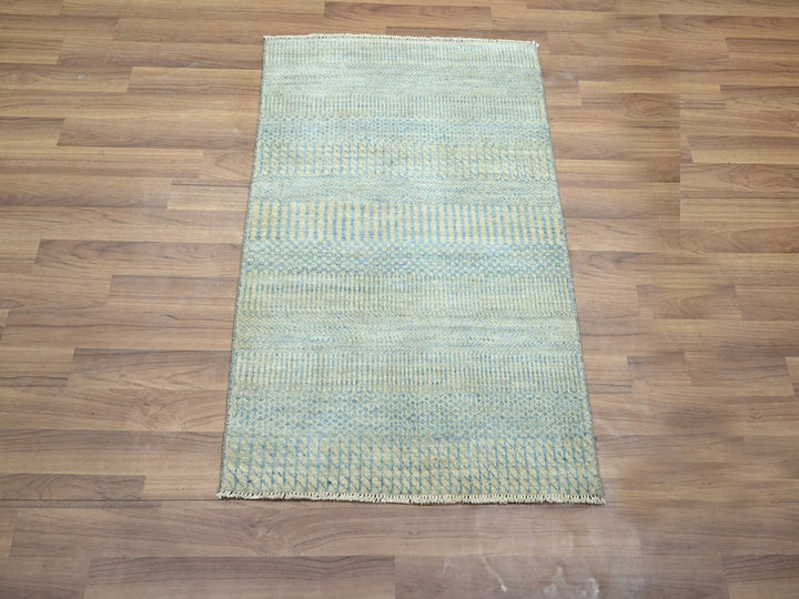 2'0" x 3'0" New Hand Knotted Blue Wool & Silk Rectangle Oriental Rug - MOA10276535