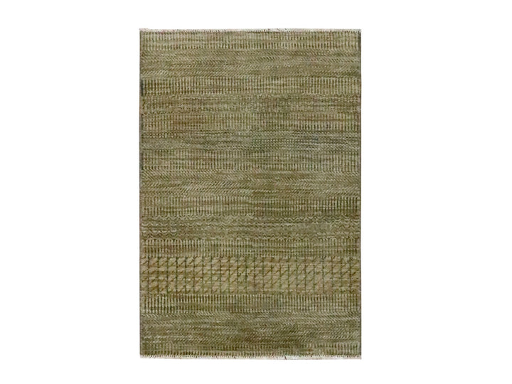 2'0" x 3'0" New Hand Knotted Brown Wool & Silk Rectangle Oriental Rug - MOA10276536