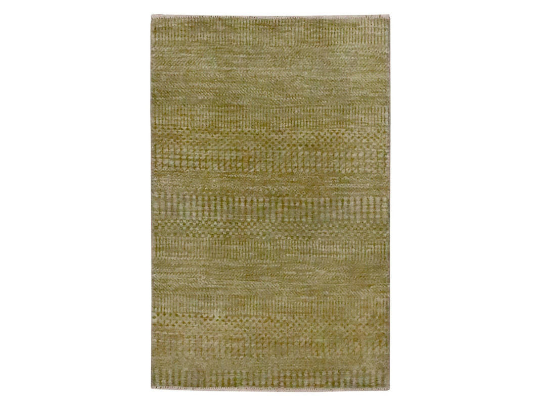 2'0" x 3'0" New Hand Knotted Brown Wool & Silk Rectangle Oriental Rug - MOA10276537