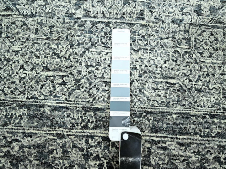 8'1" x 10'1" New Hand Knotted Grey Wool Rectangle Oriental Rug - MOA10276540