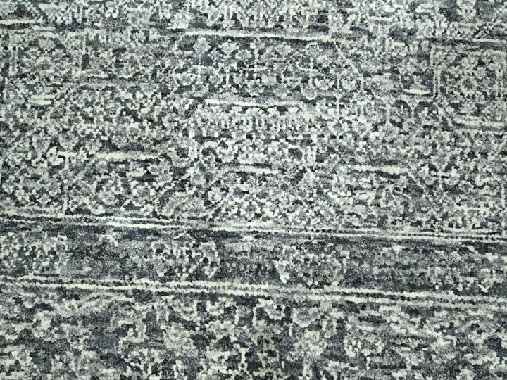 8'1" x 10'1" New Hand Knotted Grey Wool Rectangle Oriental Rug - MOA10276540