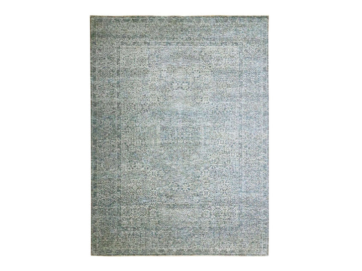 8'11" x 12'0" New Hand Knotted Blue Wool Rectangle Oriental Rug - MOA10276542