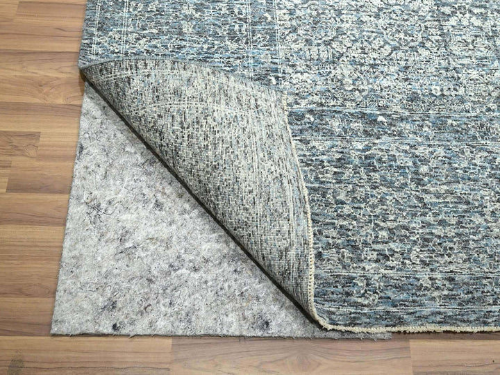 8'11" x 12'0" New Hand Knotted Blue Wool Rectangle Oriental Rug - MOA10276542