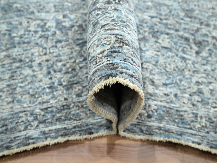 8'11" x 12'0" New Hand Knotted Blue Wool Rectangle Oriental Rug - MOA10276542