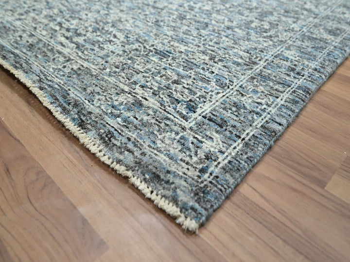 8'11" x 12'0" New Hand Knotted Blue Wool Rectangle Oriental Rug - MOA10276542