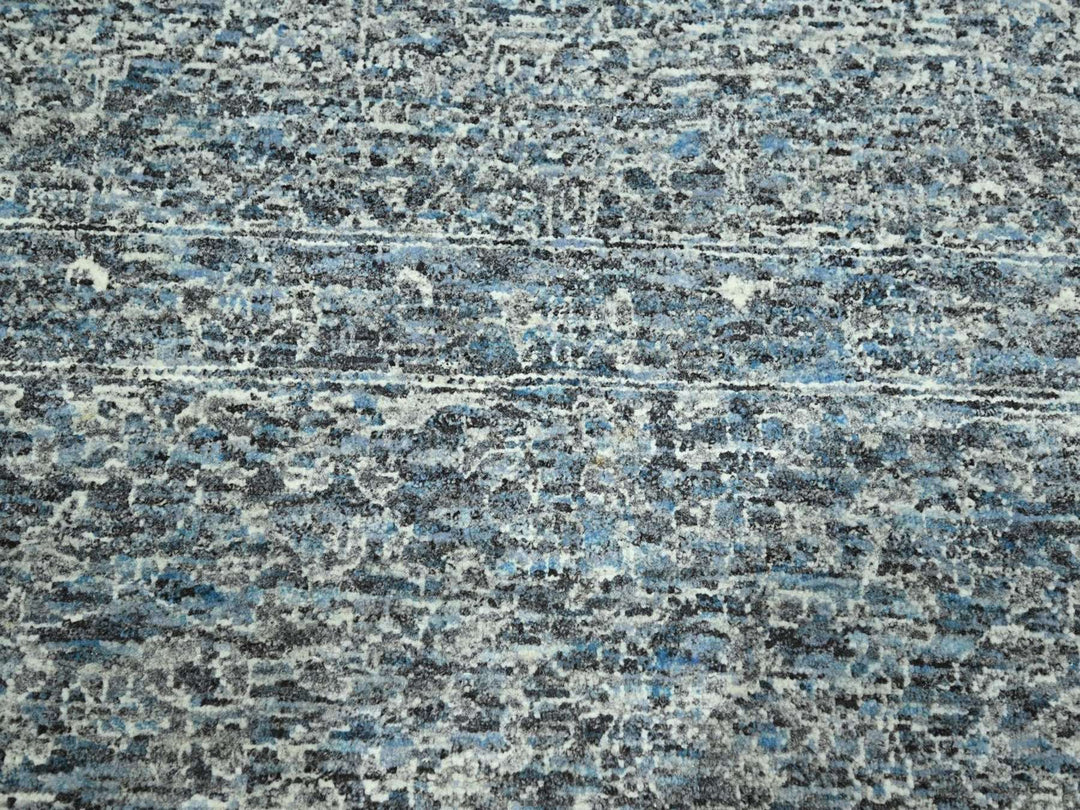 8'11" x 12'0" New Hand Knotted Blue Wool Rectangle Oriental Rug - MOA10276542