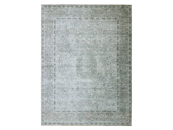 9'0" x 12'1" New Hand Knotted Grey Wool Rectangle Oriental Rug - MOA10276546