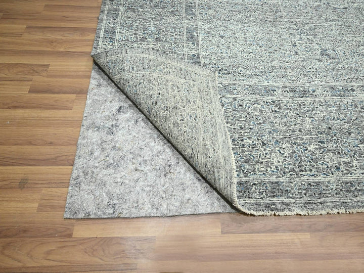 9'0" x 12'1" New Hand Knotted Grey Wool Rectangle Oriental Rug - MOA10276546
