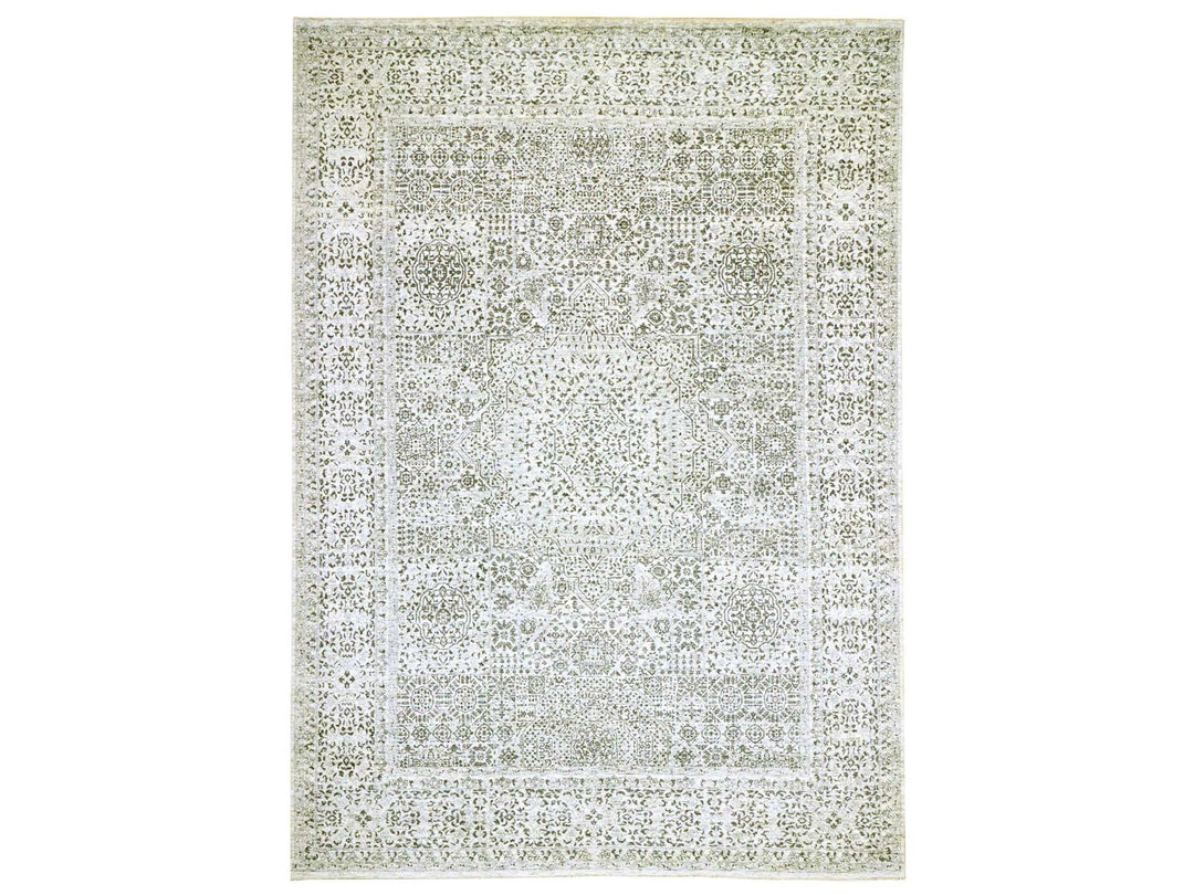 10'0" x 14'0" New Hand Knotted Ivory Wool Rectangle Oriental Rug - MOA10276548