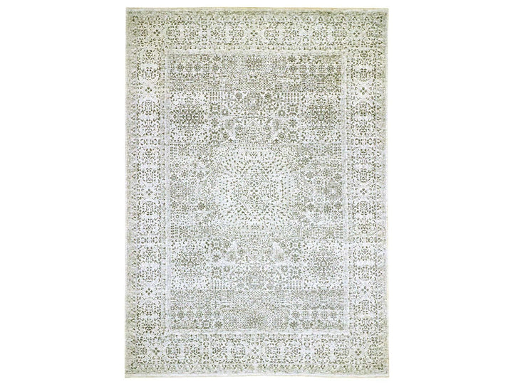 10'0" x 14'0" New Hand Knotted Ivory Wool Rectangle Oriental Rug - MOA10276548