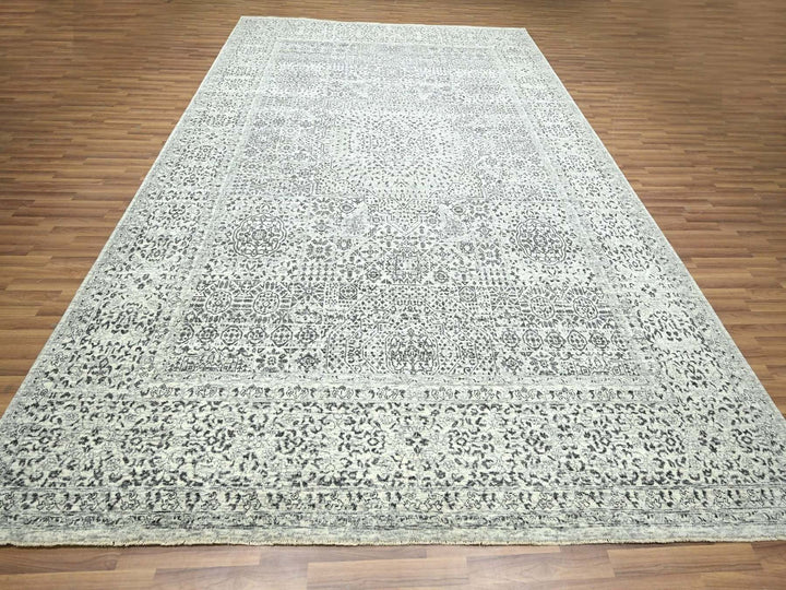 10'0" x 14'0" New Hand Knotted Ivory Wool Rectangle Oriental Rug - MOA10276548