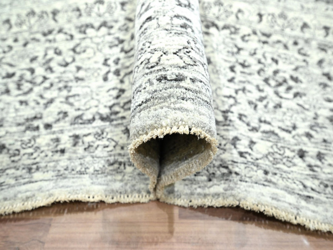 10'0" x 14'0" New Hand Knotted Ivory Wool Rectangle Oriental Rug - MOA10276548