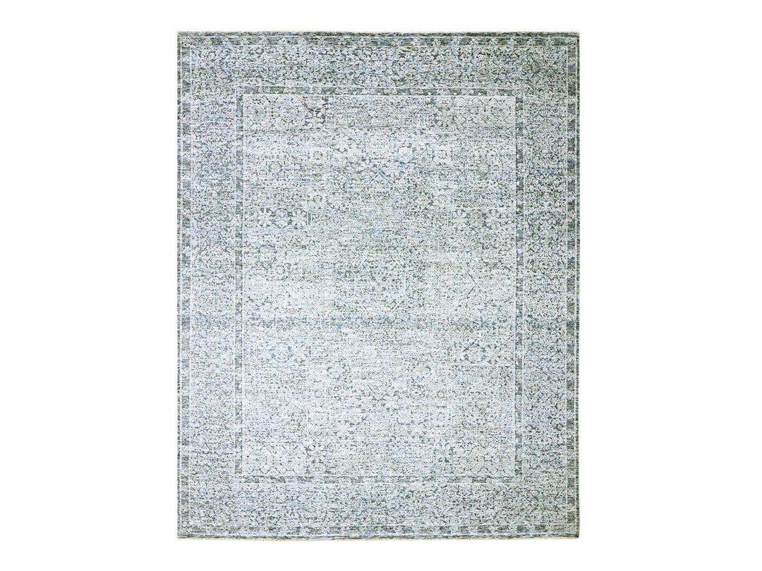 8'0" x 10'2" New Hand Knotted Grey Wool Rectangle Oriental Rug - MOA10276552