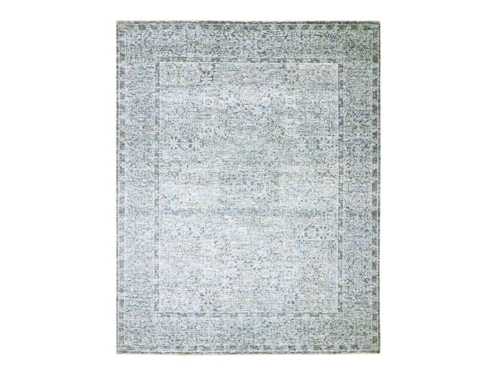 8'0" x 10'2" New Hand Knotted Grey Wool Rectangle Oriental Rug - MOA10276552