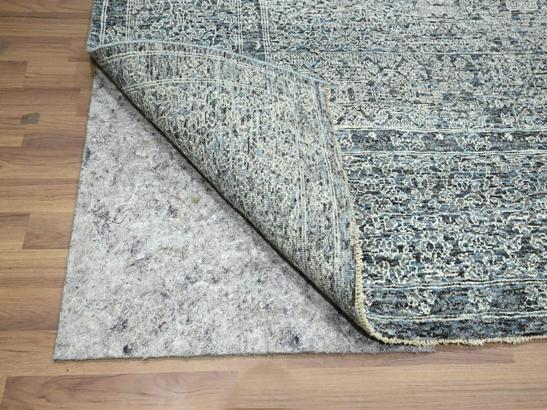 8'0" x 10'2" New Hand Knotted Grey Wool Rectangle Oriental Rug - MOA10276552