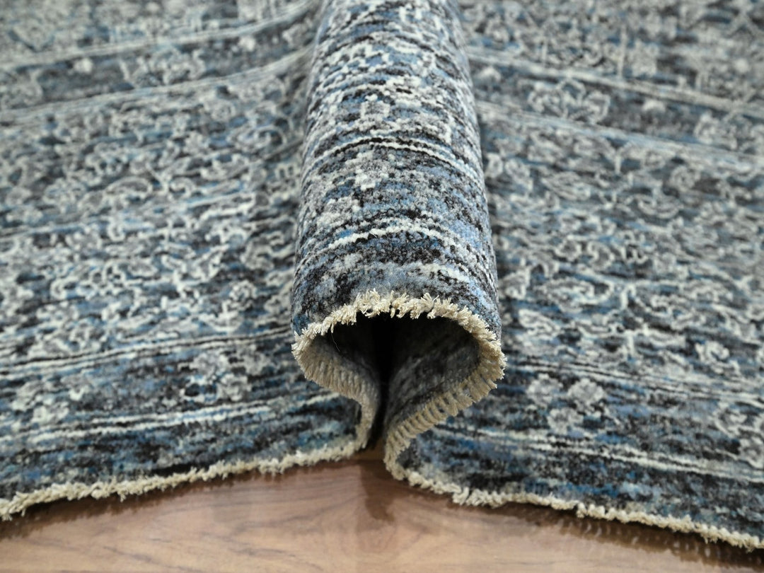 8'0" x 10'2" New Hand Knotted Grey Wool Rectangle Oriental Rug - MOA10276552