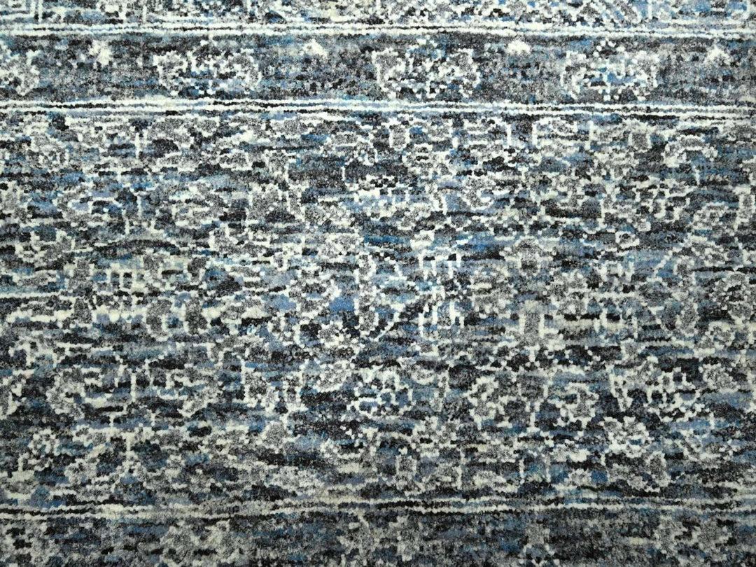8'0" x 10'2" New Hand Knotted Grey Wool Rectangle Oriental Rug - MOA10276552