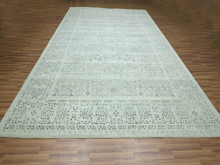 10'0" x 14'2" New Hand Knotted Grey Wool Rectangle Oriental Rug - MOA10276554