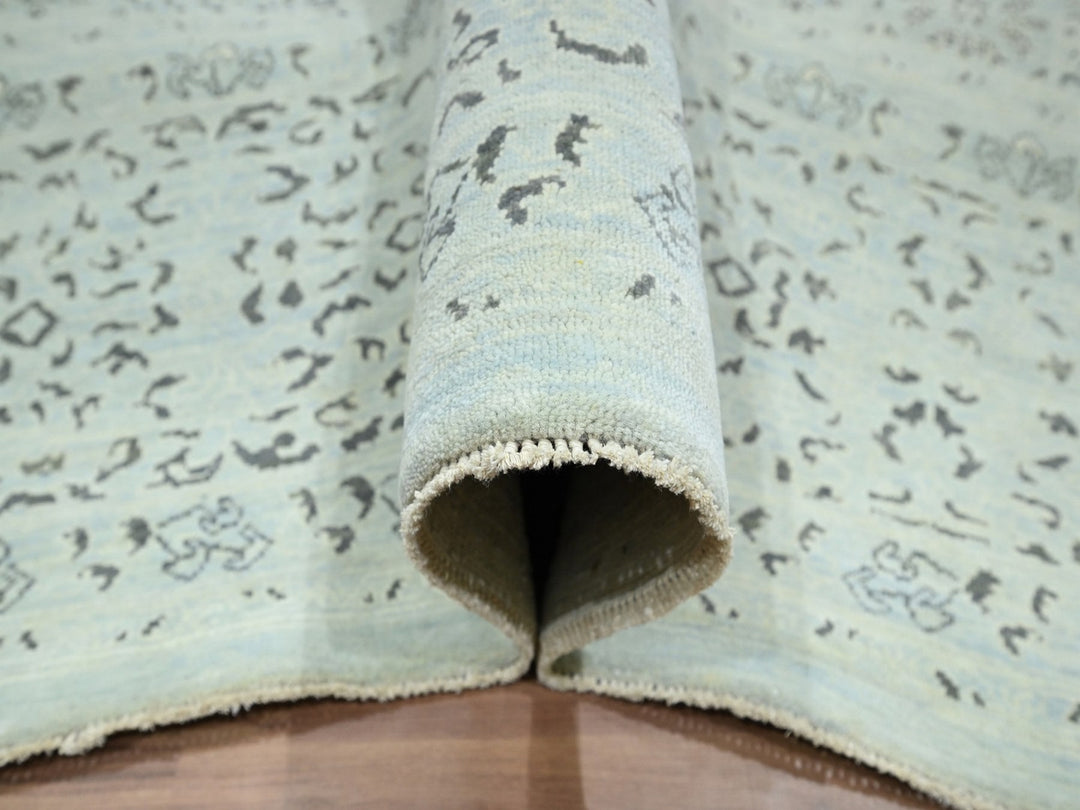 10'0" x 14'2" New Hand Knotted Grey Wool Rectangle Oriental Rug - MOA10276554