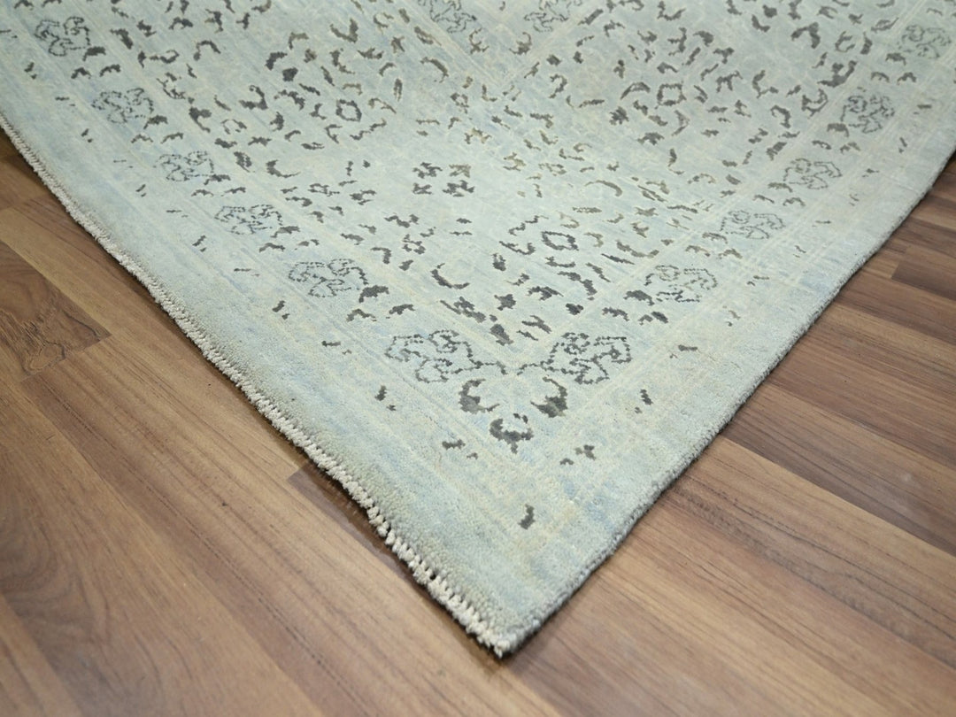 10'0" x 14'2" New Hand Knotted Grey Wool Rectangle Oriental Rug - MOA10276554