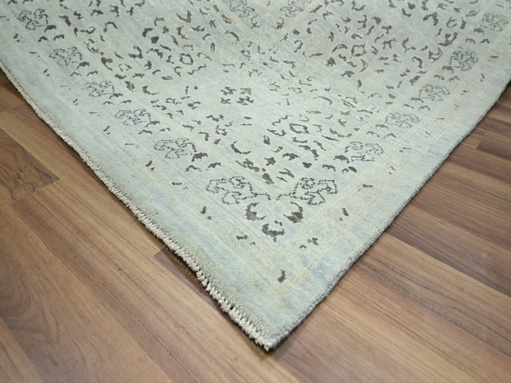 10'0" x 14'2" New Hand Knotted Grey Wool Rectangle Oriental Rug - MOA10276554
