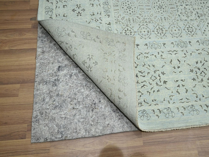 9'1" x 12'0" New Hand Knotted Blue Wool Rectangle Oriental Rug - MOA10276555