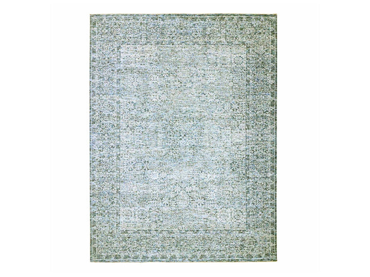 9'0" x 12'1" New Hand Knotted Blue Wool Rectangle Oriental Rug - MOA10276556