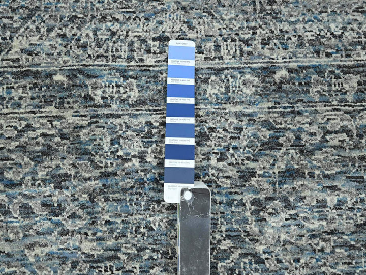 9'0" x 12'1" New Hand Knotted Blue Wool Rectangle Oriental Rug - MOA10276556