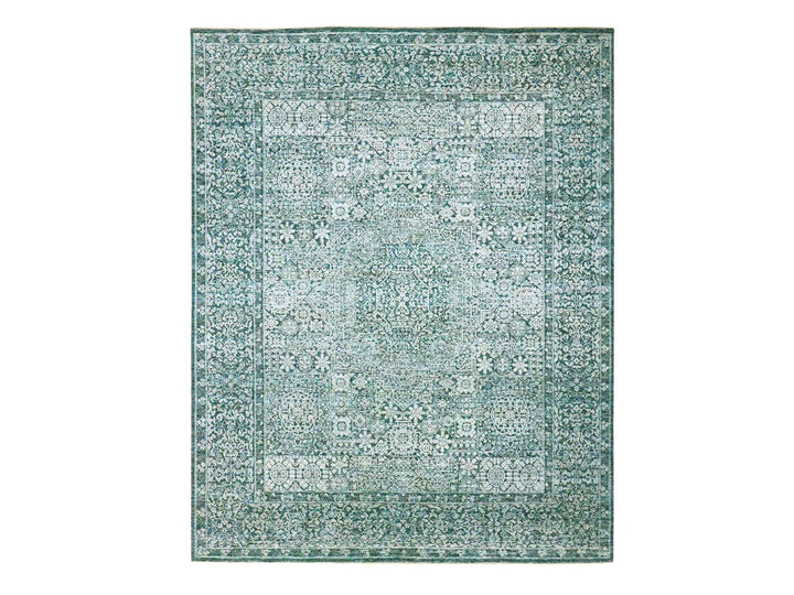 8'0" x 10'1" New Hand Knotted Blue Wool Rectangle Oriental Rug - MOA10276559
