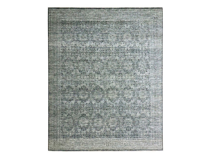 8'0" x 10'0" New Hand Knotted Grey Wool Rectangle Oriental Rug - MOA10276561