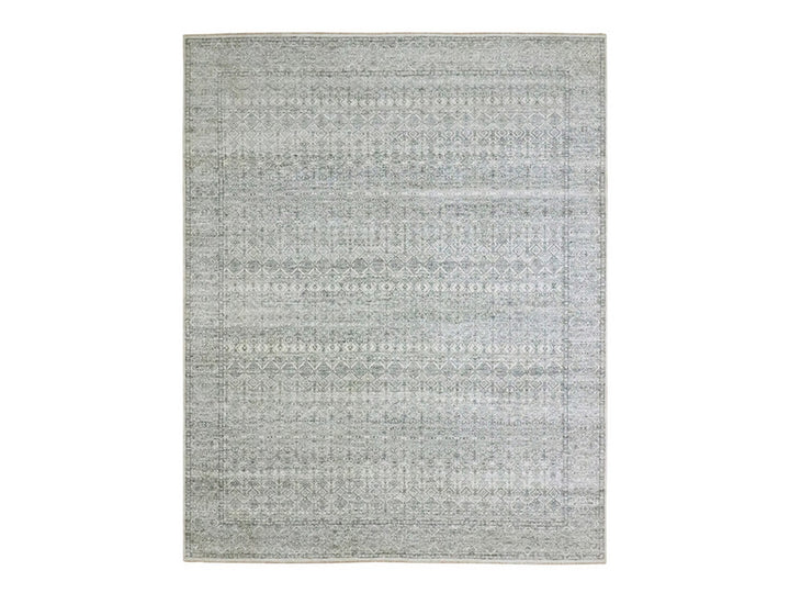8'2" x 10'2" New Hand Knotted Ivory Wool Rectangle Oriental Rug - MOA10276563
