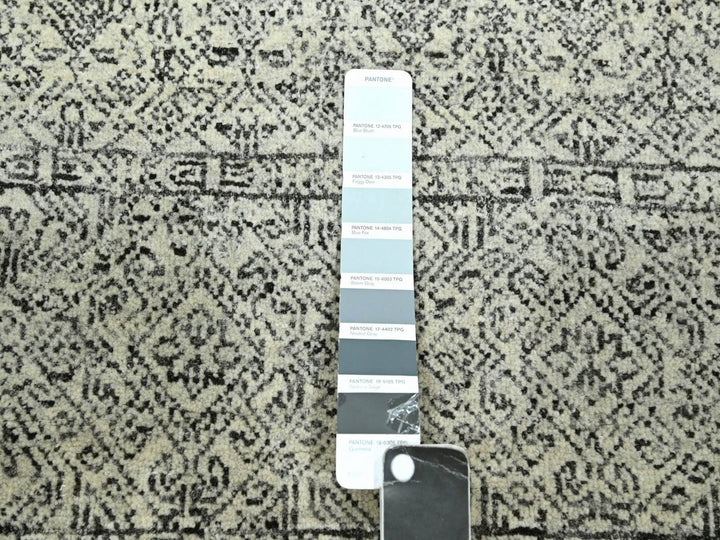 8'2" x 10'2" New Hand Knotted Ivory Wool Rectangle Oriental Rug - MOA10276563