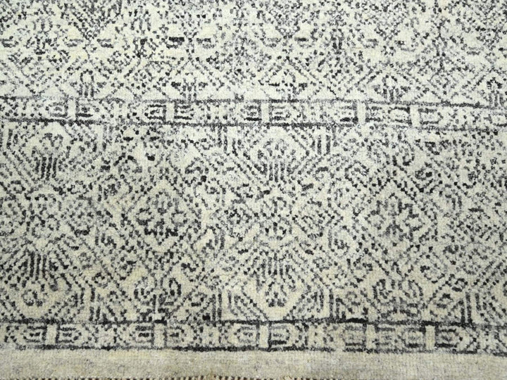 8'2" x 10'2" New Hand Knotted Ivory Wool Rectangle Oriental Rug - MOA10276563