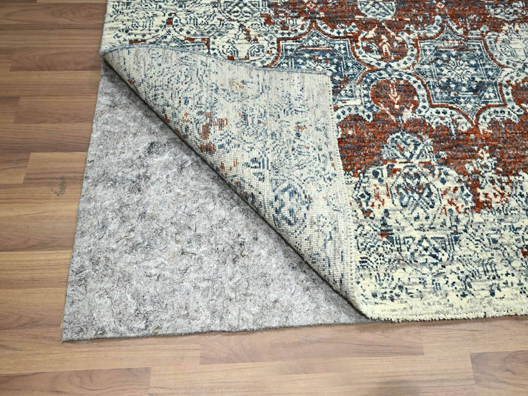 7'11" x 10'0" New Hand Knotted Red Wool Rectangle Oriental Rug - MOA10276564