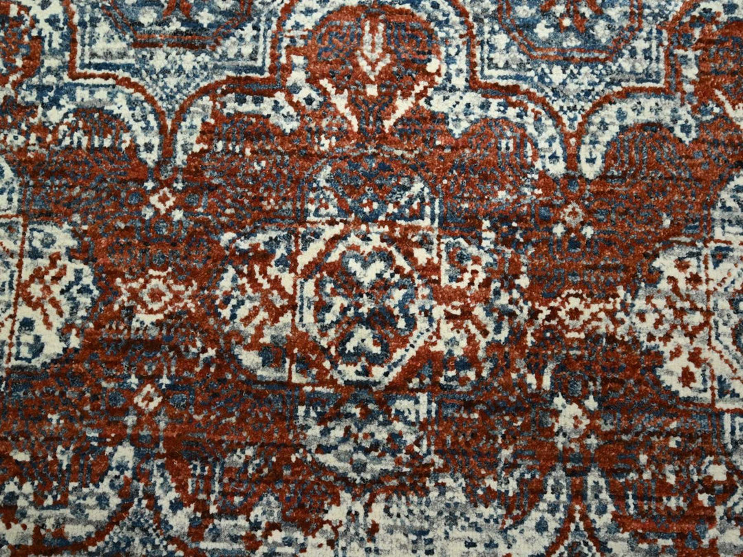 7'11" x 10'0" New Hand Knotted Red Wool Rectangle Oriental Rug - MOA10276564