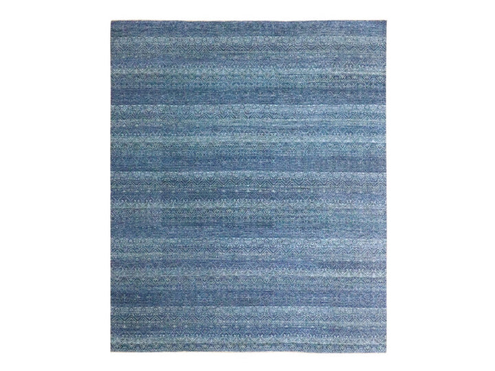 8'3" x 9'10" New Hand Knotted Blue Wool Rectangle Oriental Rug - MOA10276568