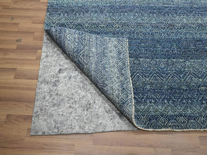 8'3" x 9'10" New Hand Knotted Blue Wool Rectangle Oriental Rug - MOA10276568
