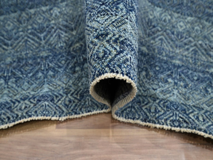 8'3" x 9'10" New Hand Knotted Blue Wool Rectangle Oriental Rug - MOA10276568
