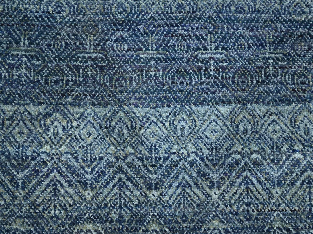 8'3" x 9'10" New Hand Knotted Blue Wool Rectangle Oriental Rug - MOA10276568