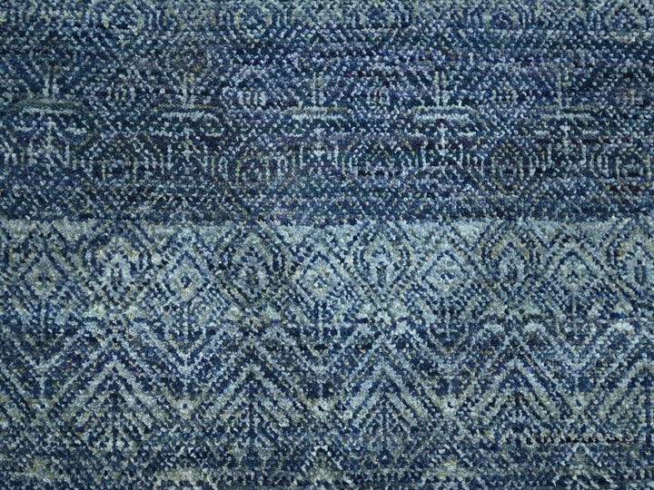 8'3" x 9'10" New Hand Knotted Blue Wool Rectangle Oriental Rug - MOA10276568