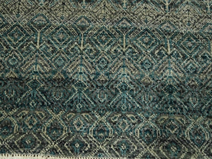8'1" x 10'0" New Hand Knotted Teal Wool Rectangle Oriental Rug - MOA10276569