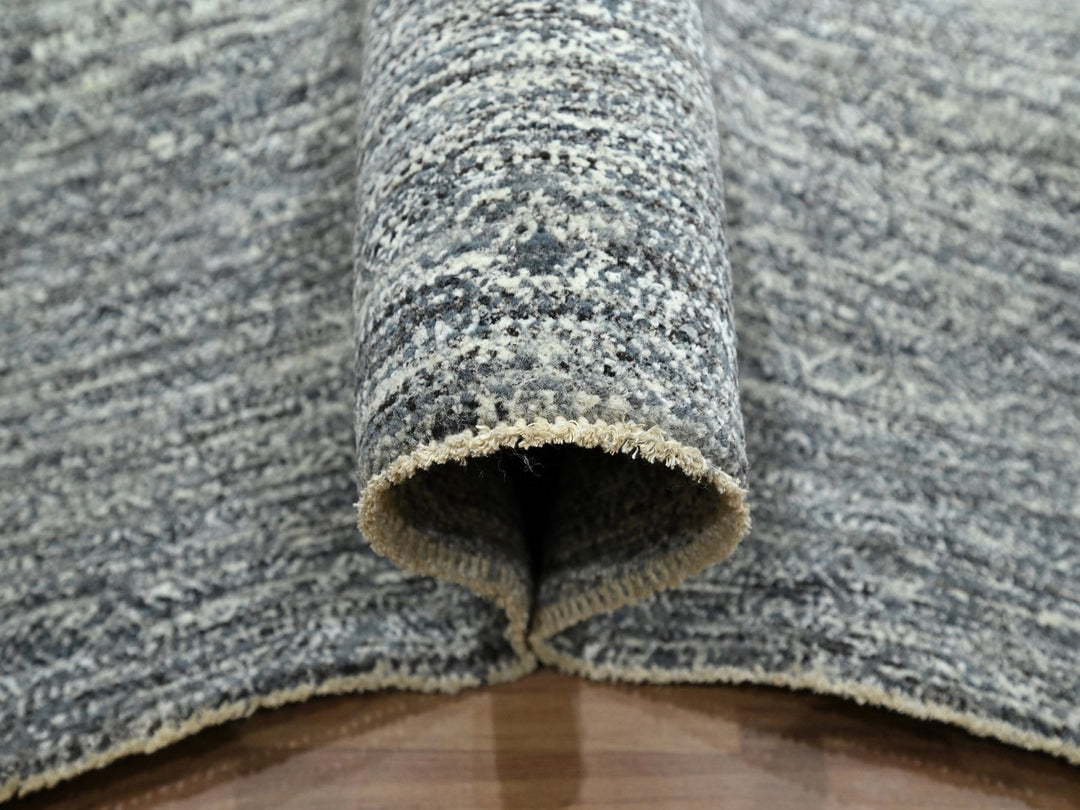 8'0" x 10'0" New Hand Knotted Grey Wool Rectangle Oriental Rug - MOA10276571