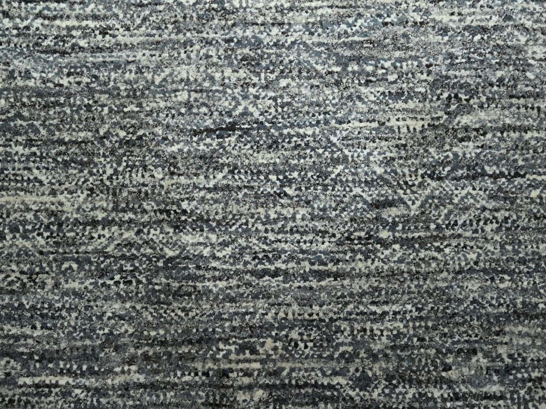 8'0" x 10'0" New Hand Knotted Grey Wool Rectangle Oriental Rug - MOA10276571