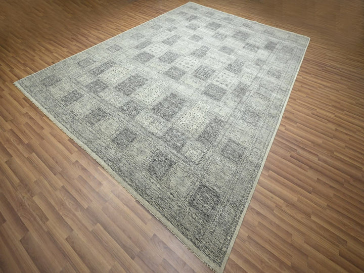 10'2" x 14'0" New Hand Knotted Beige Wool Rectangle Oriental Rug - MOA10276576